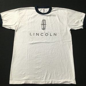 Vintage Lincoln Car Logo T-Shirts Size large t-shirt tee emblem car white